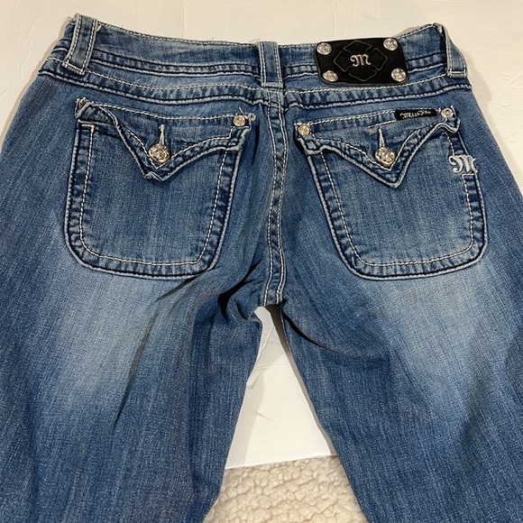 Miss me studded rhinestone jeans size 27 wide leg - Picture 5 of 11